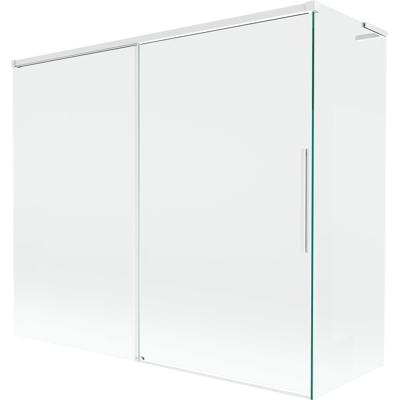 Mexen Rox L 2-panel sliding bath screen 190 + 80 x 150 cm, transparent, white - 8C9L-190-080-20-00