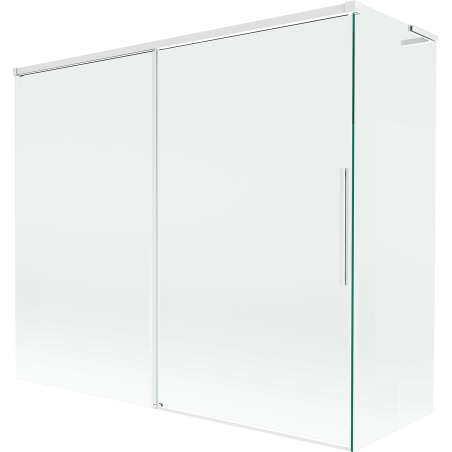 Mexen Rox L shower screen 2-panel sliding 190 + 80 x 150 cm, transparent, white - 8C9L-190-080-20-00