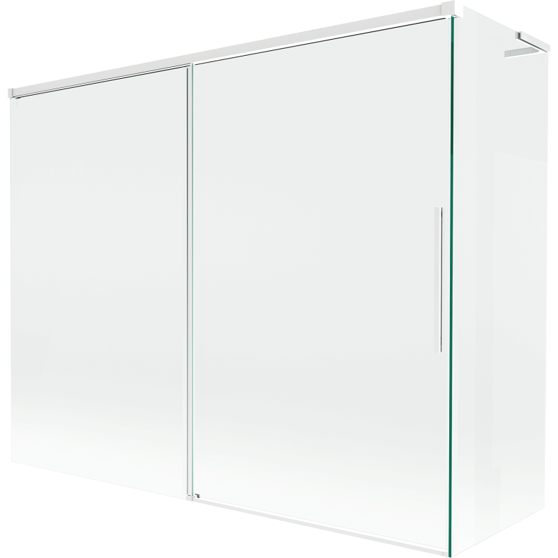 Mexen Rox L 2-panel sliding bath screen 190 + 90 x 150 cm, transparent, white - 8C9L-190-090-20-00
