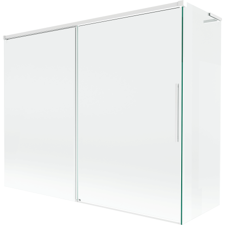 Mexen Rox L 2-panel sliding bath screen 190 + 90 x 150 cm, transparent, white - 8C9L-190-090-20-00
