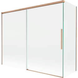 Mexen Rox 2-panel sliding shower screen 190 + 90 x 150 cm, transparent, brushed copper - 8C9-190-090-65-00
