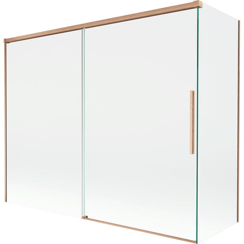 Mexen Rox 2-Panel Sliding Shower Screen 190 + 90 x 150 cm, Transparent, Brushed Copper - 8C9-190-090-65-00
