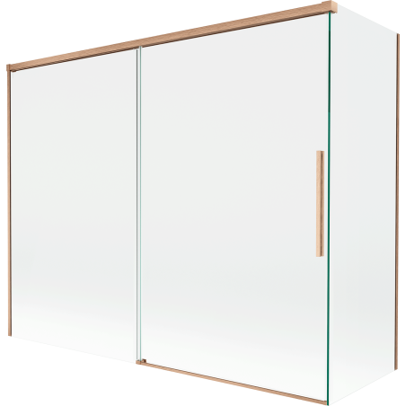 Mexen Rox 2-Panel Sliding Shower Screen 190 + 90 x 150 cm, Transparent, Brushed Copper - 8C9-190-090-65-00