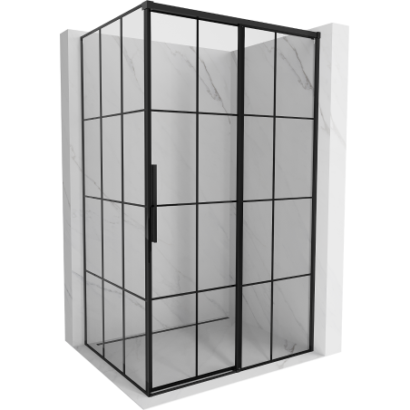 Mexen Rox sliding shower enclosure right 150 x 85 cm, black grid, black - 8C2-150-085-70-77-P