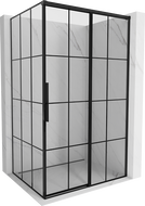 Mexen Rox right 150 x 85 cm sliding shower cabin, black grid, black - 8C2-150-085-70-77-P