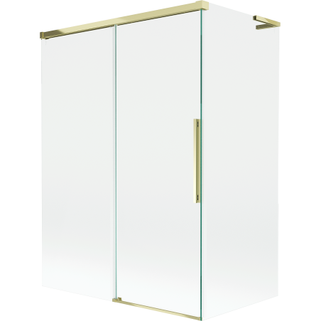 Mexen Rox L 2-wing sliding bath screen 120 + 70 x 150 cm, transparent, gold - 8C9L-120-070-50-00