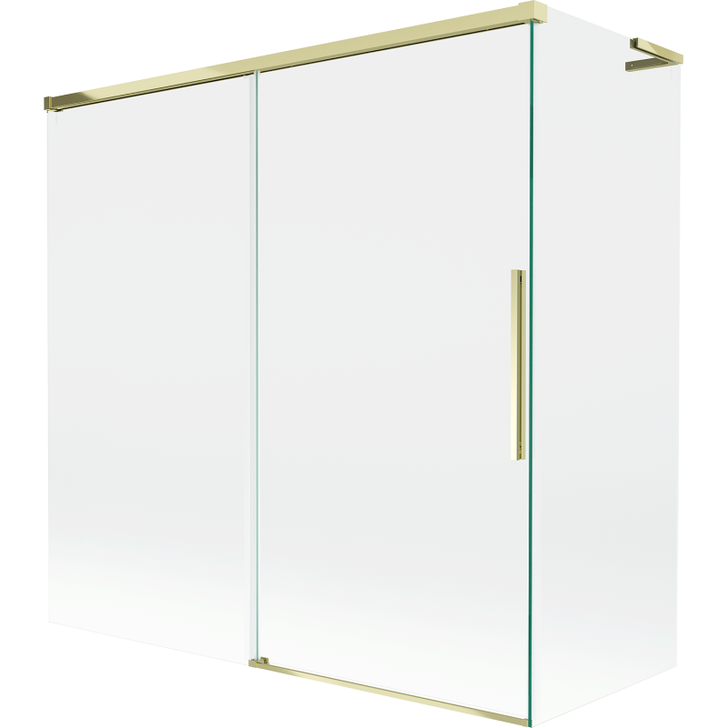 Mexen Rox L 2-Panel Sliding Bath Screen 160 + 75 x 150 cm, Transparent, Gold - 8C9L-160-075-50-00