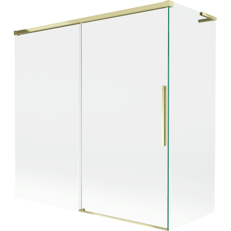 Mexen Rox L 2-Panel Sliding Bath Screen 160 + 75 x 150 cm, Transparent, Gold - 8C9L-160-075-50-00