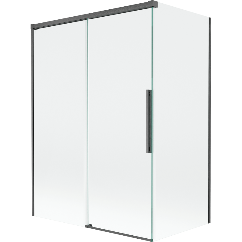 Mexen Rox 2-panel sliding bath screen 120 + 70 x 150 cm, transparent, gun gray brushed - 8C9-120-070-66-00