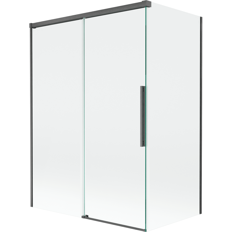 Mexen Rox retractable 2-panel shower screen 120 + 70 x 150 cm, transparent, gun gray brushed - 8C9-120-070-66-00