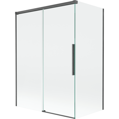 Mexen Rox retractable 2-panel shower screen 120 + 70 x 150 cm, transparent, gun gray brushed - 8C9-120-070-66-00