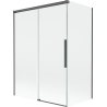 Mexen Rox retractable 2-panel shower screen 120 + 70 x 150 cm, transparent, gun gray brushed - 8C9-120-070-66-00