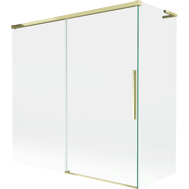 Mexen Rox L Shower Screen 2-Panel Sliding 170 + 80 x 150 cm, Transparent, Gold - 8C9L-170-080-50-00