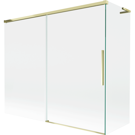 Mexen Rox L Bath Screen, 2-panel sliding 180 + 80 x 150 cm, transparent, gold - 8C9L-180-080-50-00