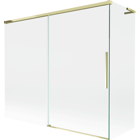 Mexen Rox L two-panel sliding bath screen 180 + 90 x 150 cm, transparent, gold - 8C9L-180-090-50-00
