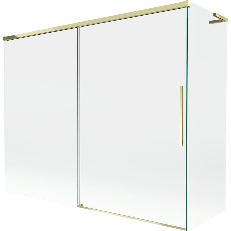 Mexen Rox L Shower Screen 2-Panel Sliding 190 + 90 x 150 cm, Transparent, Gold - 8C9L-190-090-50-00