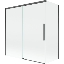 Mexen Rox 2-panel sliding bath screen 150 + 70 x 150 cm, transparent, gun gray brushed - 8C9-150-070-66-00