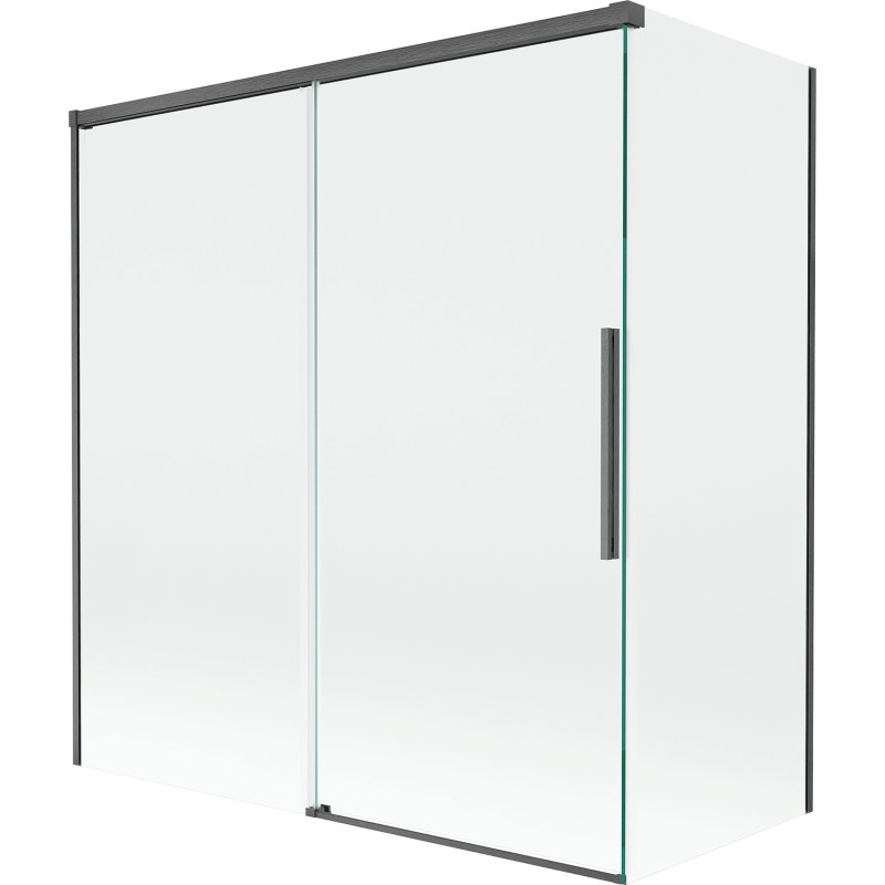 Mexen Rox 2-panel sliding bath screen 150 + 70 x 150 cm, transparent, gun gray brushed - 8C9-150-070-66-00