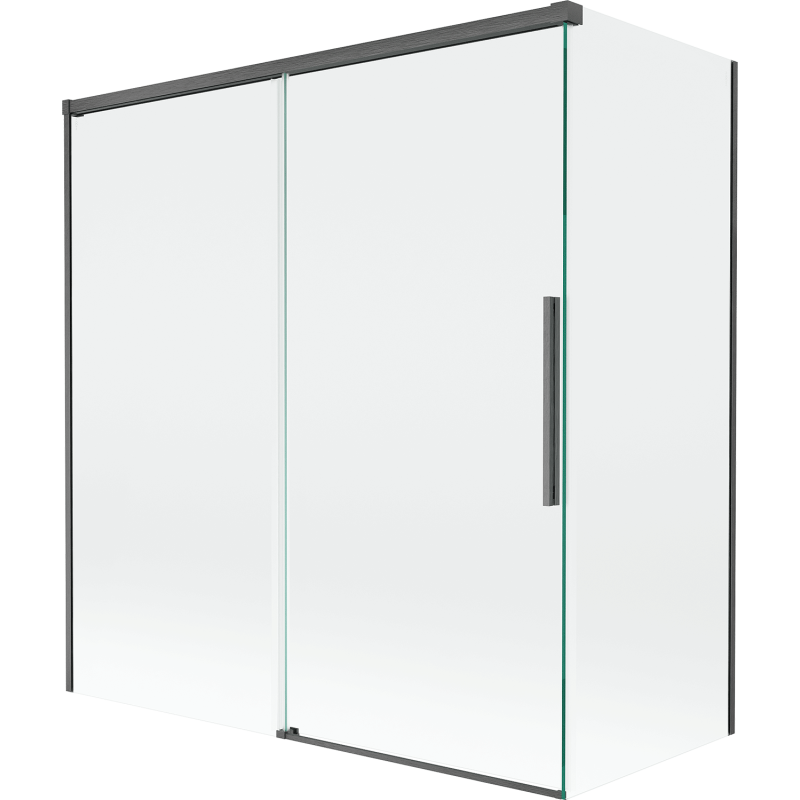 Mexen Rox 2-panel sliding shower screen 150 + 70 x 150 cm, transparent, brushed gun gray - 8C9-150-070-66-00