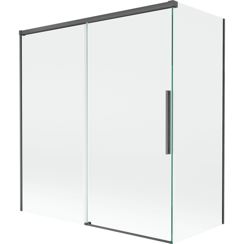 Mexen Rox 2-panel sliding shower screen 150 + 70 x 150 cm, transparent, gun gray brushed - 8C9-150-070-66-00