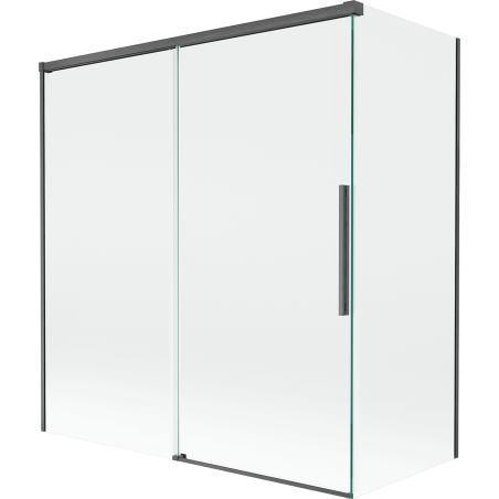 Mexen Rox 2-panel sliding bath screen 150 + 70 x 150 cm, transparent, gun gray brushed - 8C9-150-070-66-00