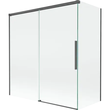 Mexen Rox 2-panel sliding shower screen 150 + 70 x 150 cm, transparent, gun gray brushed - 8C9-150-070-66-00