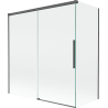 Mexen Rox 2-panel sliding shower screen 150 + 70 x 150 cm, transparent, brushed gun gray - 8C9-150-070-66-00