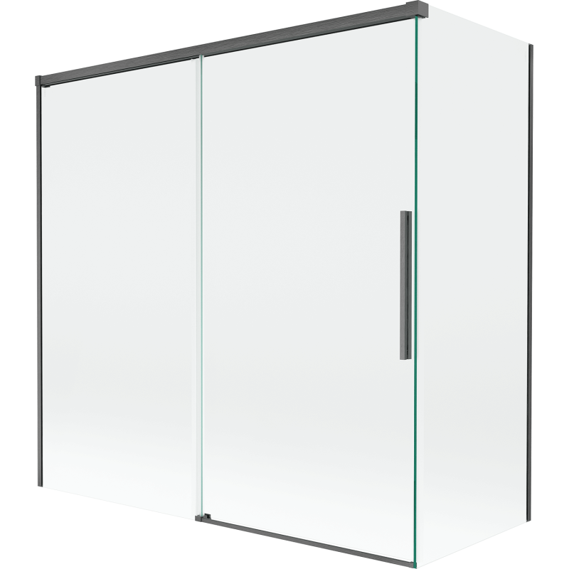 Mexen Rox 2-panel sliding shower screen 160 + 70 x 150 cm, transparent, gun gray brushed - 8C9-160-070-66-00