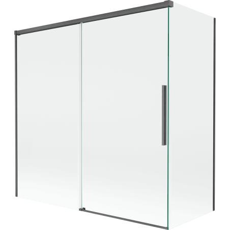 Mexen Rox 2-panel sliding shower screen 160 + 70 x 150 cm, transparent, gun gray brushed - 8C9-160-070-66-00