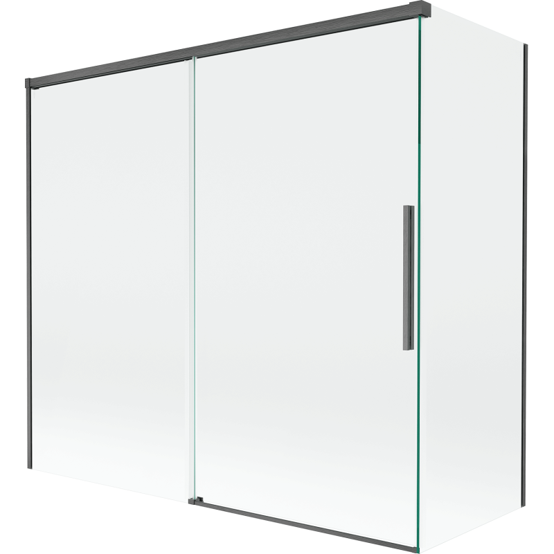 Mexen Rox 2-wing sliding shower screen 170 + 70 x 150 cm, transparent, brushed gun gray - 8C9-170-070-66-00