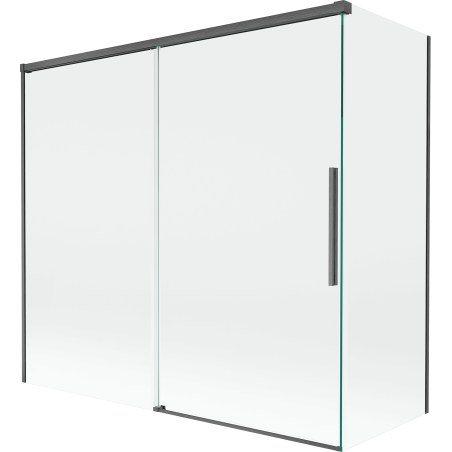 Mexen Rox 2-wing sliding shower screen 170 + 70 x 150 cm, transparent, brushed gun gray - 8C9-170-070-66-00