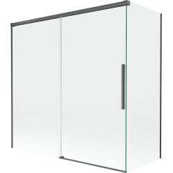 Mexen Rox shower screen 2-wing sliding 160 + 75 x 150 cm, transparent, brushed gun gray - 8C9-160-075-66-00