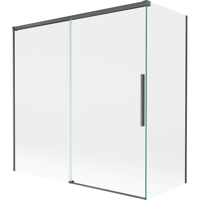 Mexen Rox shower screen 2-wing sliding 160 + 75 x 150 cm, transparent, brushed gun gray - 8C9-160-075-66-00