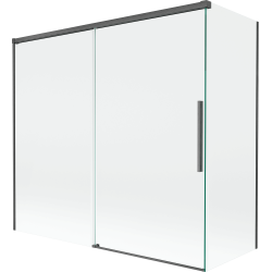 Mexen Rox 2-wing sliding bathtub screen 170 + 75 x 150 cm, transparent, gun gray brushed - 8C9-170-075-66-00