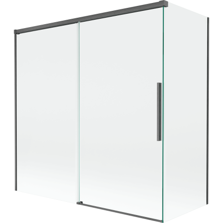 Mexen Rox 2-panel sliding shower screen 160 + 80 x 150 cm, transparent, brushed gun gray - 8C9-160-080-66-00