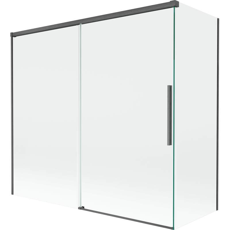 Mexen Rox 2-panel sliding bath screen 170 + 80 x 150 cm, transparent, gun gray brushed - 8C9-170-080-66-00