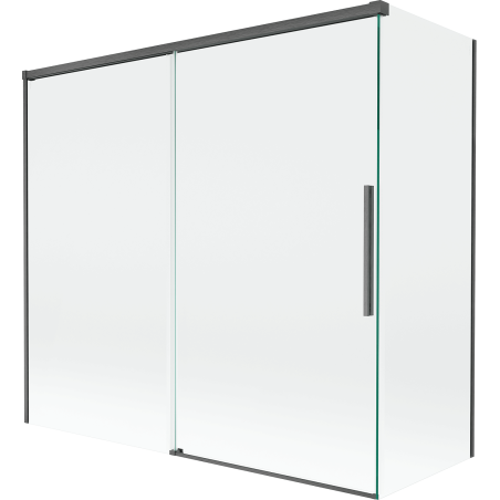 Mexen Rox 2-panel sliding bath screen 170 + 80 x 150 cm, transparent, gun gray brushed - 8C9-170-080-66-00