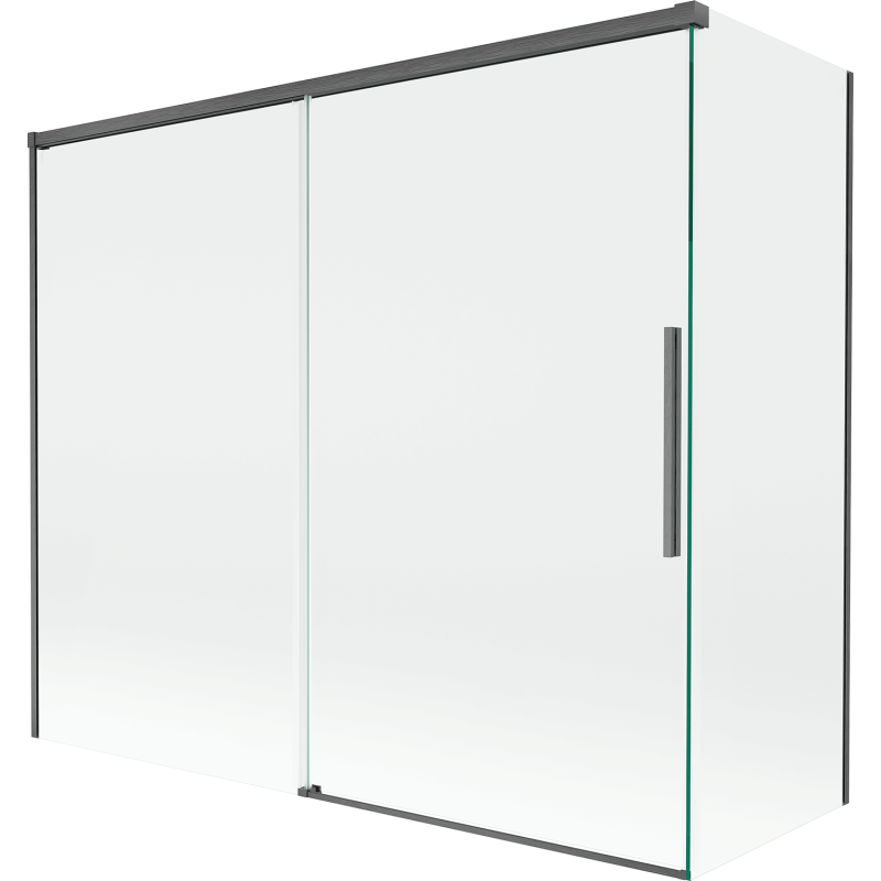 Mexen Rox shower screen 2-panel sliding 180 + 80 x 150 cm, transparent, brushed gun gray - 8C9-180-080-66-00
