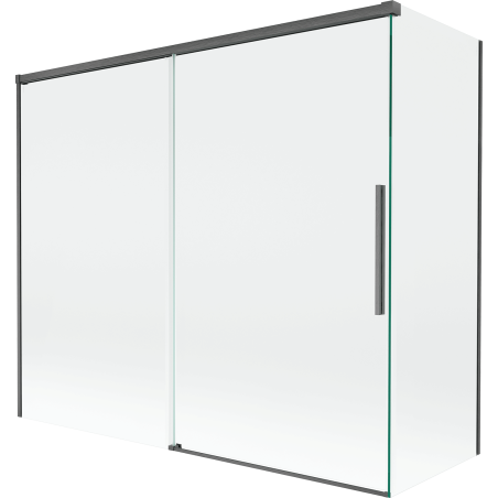 Mexen Rox shower screen 2-panel sliding 180 + 80 x 150 cm, transparent, brushed gun gray - 8C9-180-080-66-00
