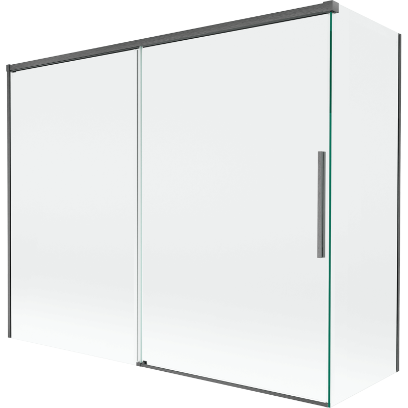 Mexen Rox 2-panel Sliding Bath Screen 190 + 80 x 150 cm, Transparent, Gun Gray Brushed - 8C9-190-080-66-00