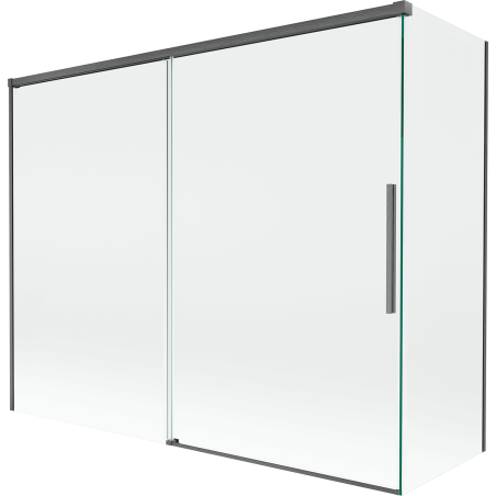 Mexen Rox bathtub screen 2-panel sliding 190 + 80 x 150 cm, transparent, gun gray brushed - 8C9-190-080-66-00