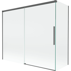 Mexen Rox 2-wing Sliding Shower Panel 180 + 90 x 150 cm, Transparent, Brushed Gun Gray - 8C9-180-090-66-00
