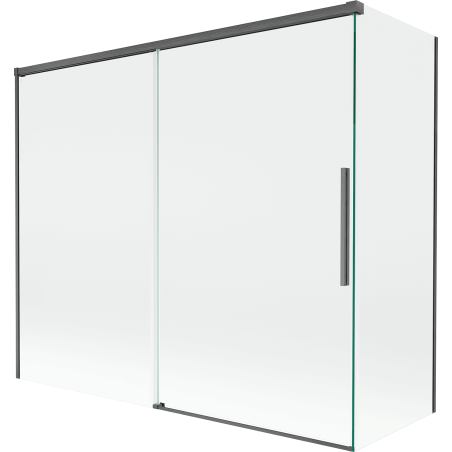 Mexen Rox 2-wing Sliding Shower Panel 180 + 90 x 150 cm, Transparent, Brushed Gun Gray - 8C9-180-090-66-00