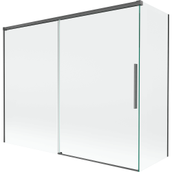 Mexen Rox 2-panel sliding bathtub screen 190 + 90 x 150 cm, transparent, gun gray brushed - 8C9-190-090-66-00
