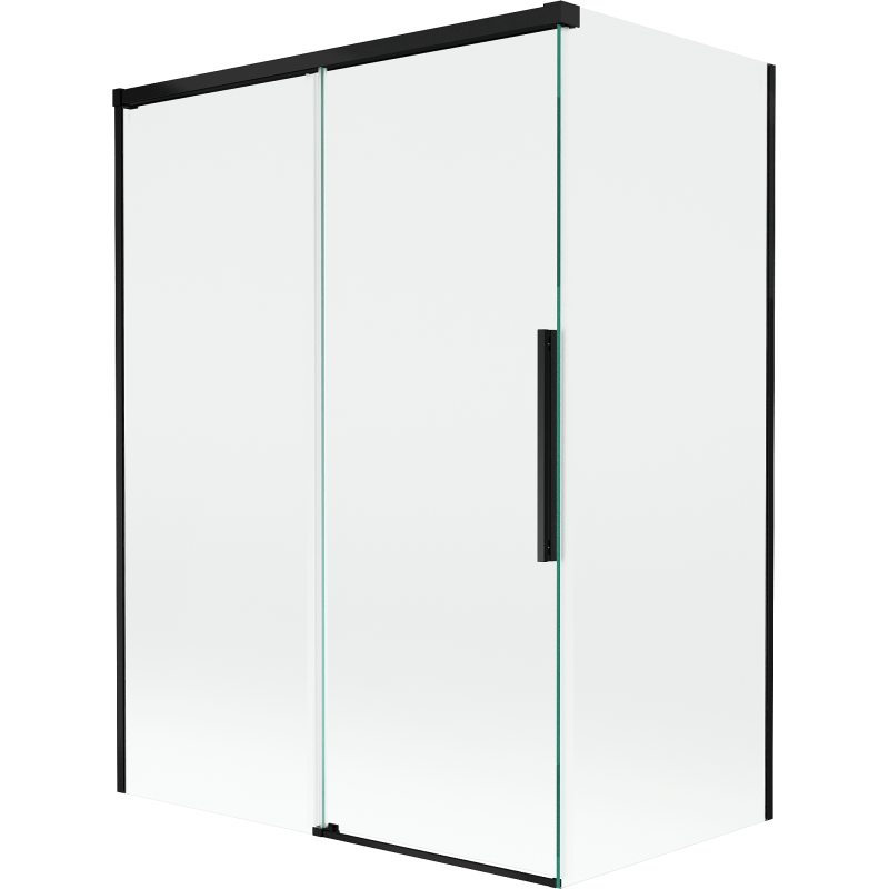 Mexen Rox 2-panel sliding shower screen 120 + 70 x 150 cm, transparent, black - 8C9-120-070-70-00