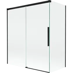 Mexen Rox 2-panel sliding bath screen 140 + 70 x 150 cm, transparent, black - 8C9-140-070-70-00