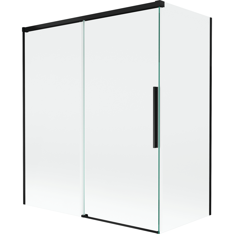 Mexen Rox 2-panel sliding bath screen 140 + 70 x 150 cm, transparent, black - 8C9-140-070-70-00