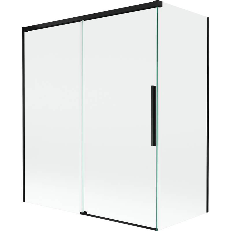 Mexen Rox 2-Wing Sliding Shower Screen 140 + 70 x 150 cm, Transparent, Black - 8C9-140-070-70-00