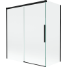 Mexen Rox 2-Wing Sliding Shower Screen 140 + 70 x 150 cm, Transparent, Black - 8C9-140-070-70-00