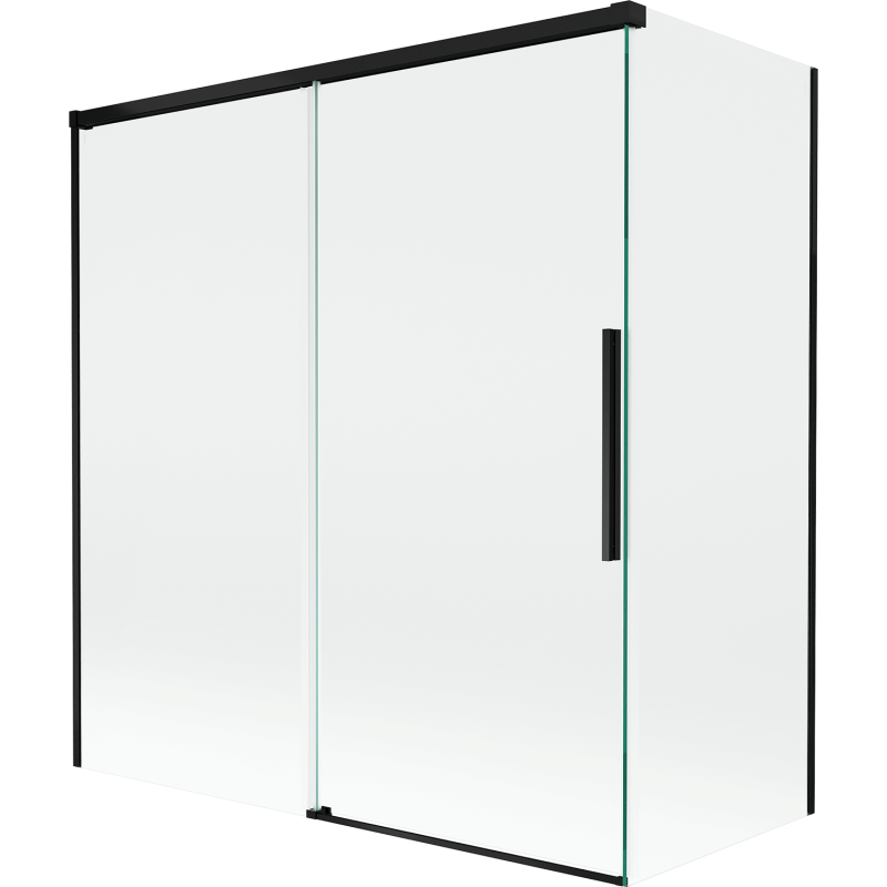 Mexen Rox 2-panel sliding shower screen 150 + 70 x 150 cm, transparent, black - 8C9-150-070-70-00